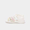 Sandales brides crois&eacute;es semelle souple blanc fille