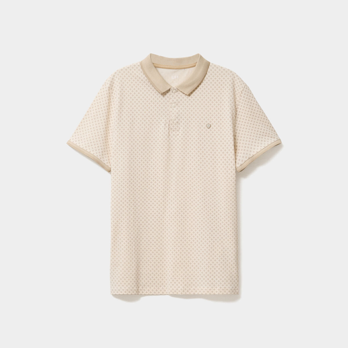 Polo slim manches courtes stretch beige homme