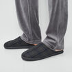 Chaussons mules Isotoner gris homme