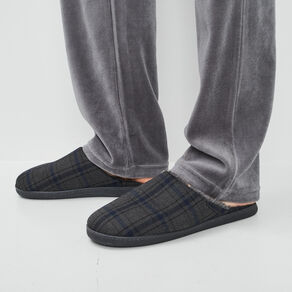 Chaussons mules Isotoner gris homme