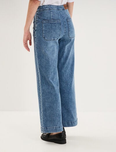 Jean large &agrave; pont denim triple stone femme