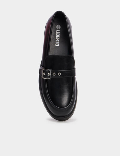 Mocassins avec boucles noir femme