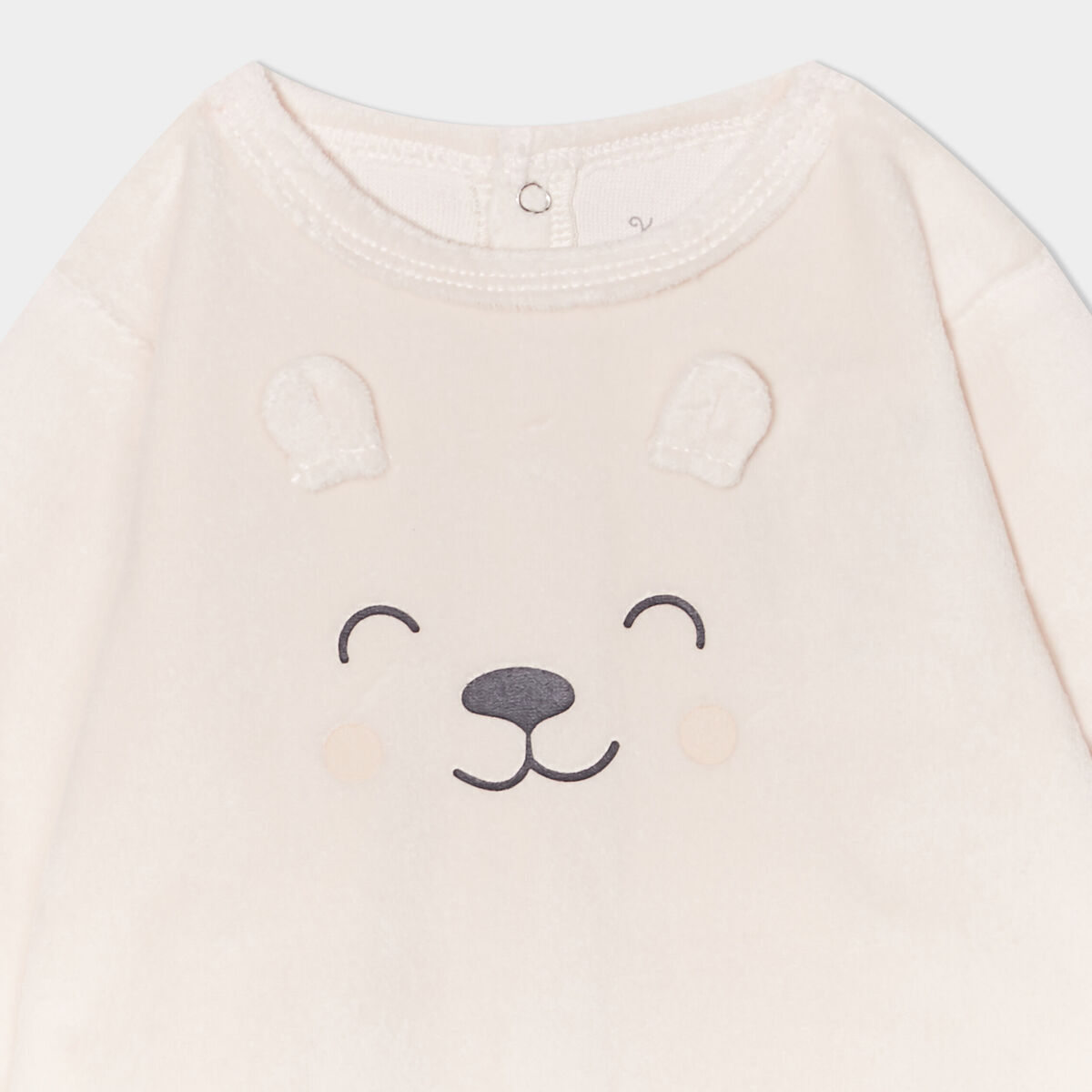 Pyjama dors-bien avec effet velours creme b&eacute;b&eacute;