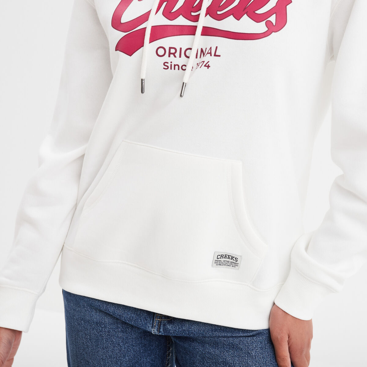 Sweat &agrave; capuche hoodie blanc femme