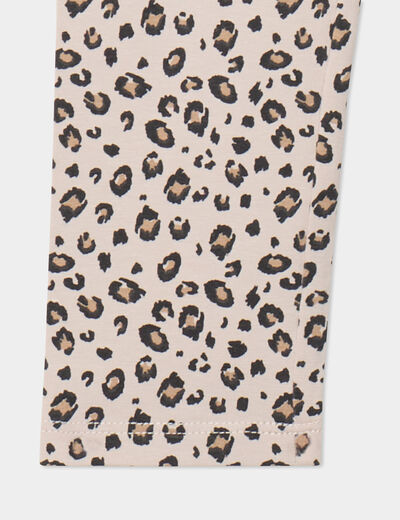 Legging long élastiqué coton sable fille