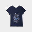 T-shirt ajusté col rond coton Creeks bleu marine femme