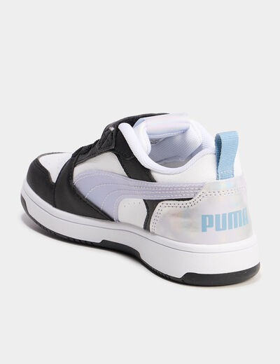 Tennis basses à scratchs Puma violet fille