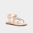 Sandales plates en cuir multicolore fille