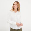 Chemise en lin mélangé blanc femme