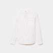 Chemise col mao lin m&eacute;lang&eacute; blanc homme