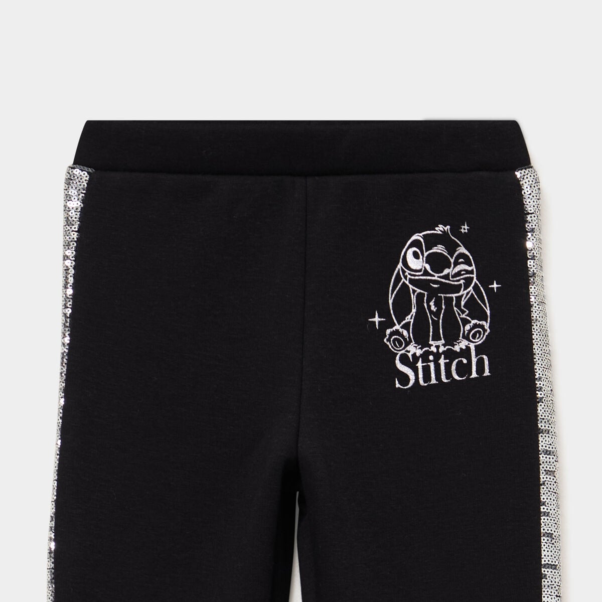 Legging ajust&eacute; &agrave; paillettes Stitch noir fille