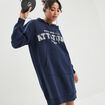 Robe sweat droite à capuche Creeks bleu marine femme