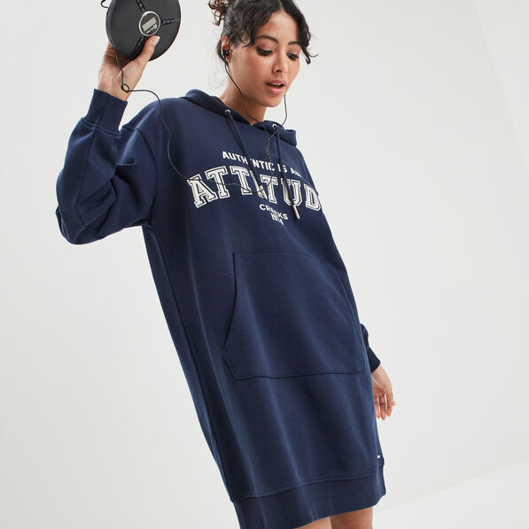 robe sweat droite a capuche creeks bleu marine femme Robe sweat droite à capuche Creeks bleu marine femme