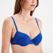 Soutien-gorge corbeille paddé dentelle bleu electrique femme