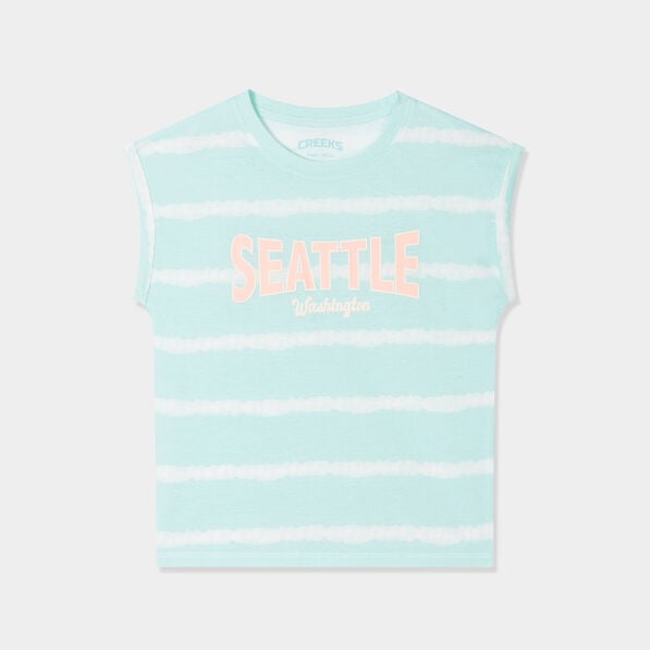 t shirt col rond manches courtes creeks bleu clair fille T-shirt col rond manches courtes Creeks bleu clair fille