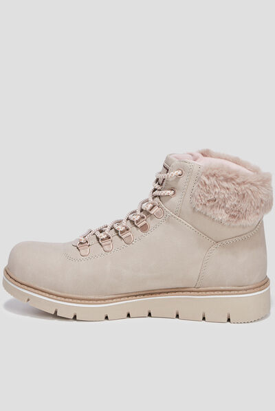 Bottines à lacets sable femme