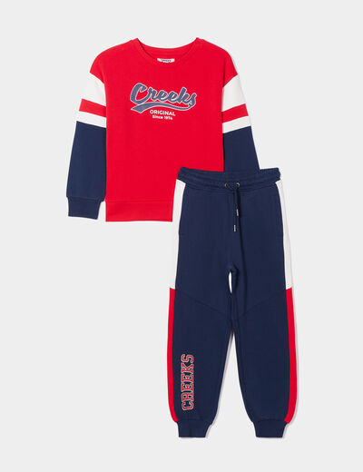 ensemble jogging molleton bleu marine gar&ccedil;on