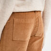 Pantalon effet velours flare cropped beige femme