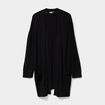 Gilet long avec poches noir femme grande taille