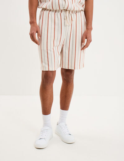 Bermuda droit coton blanc homme