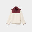 Sweat polaire col camionneur boutonn&eacute; blanc femme