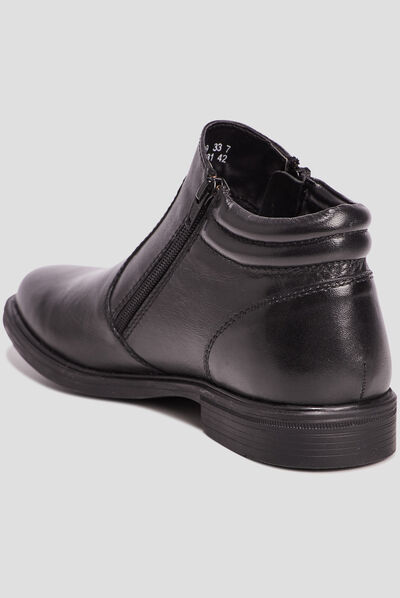 Bottines en cuir noir homme