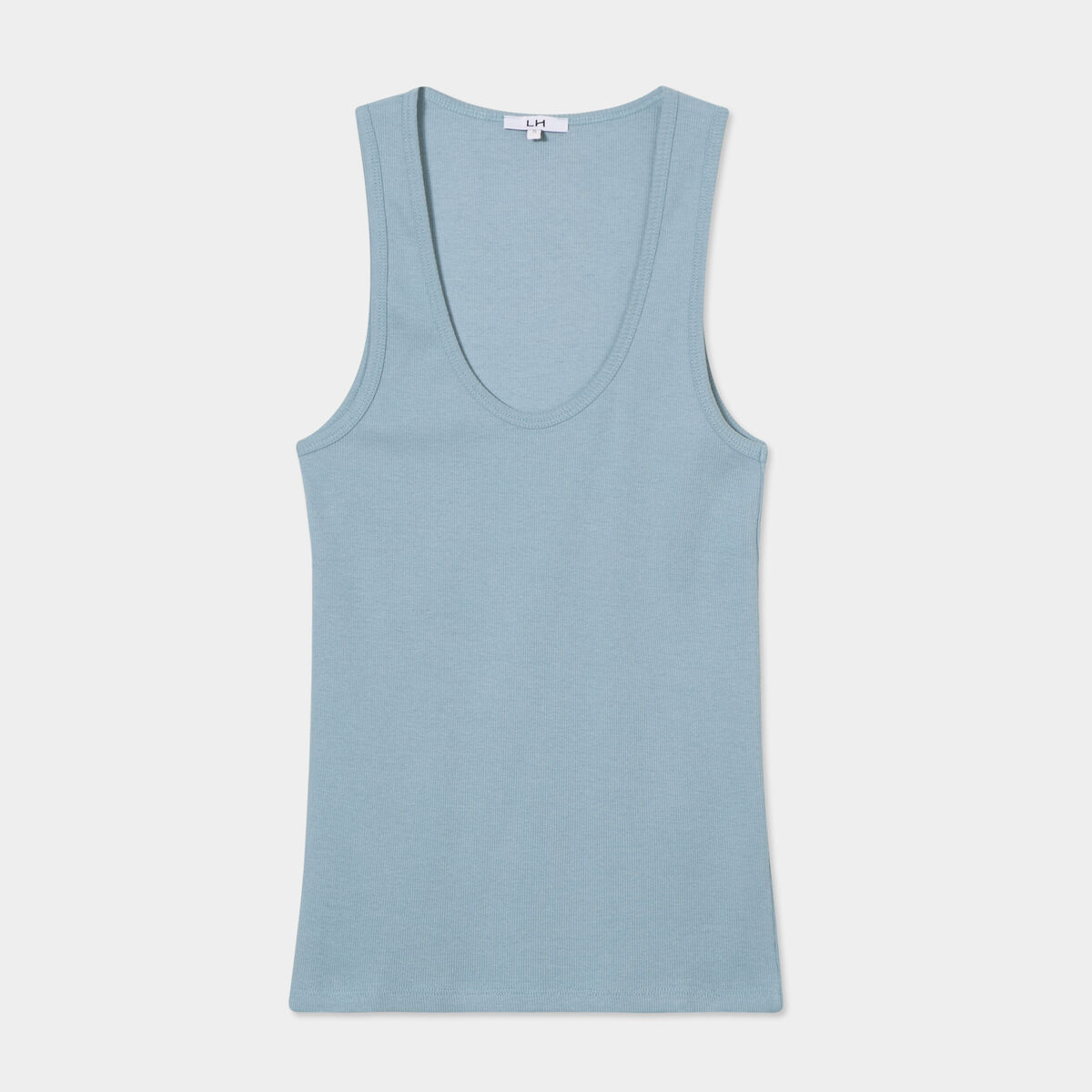 D&eacute;bardeur col rond c&ocirc;tel&eacute; coton gris femme