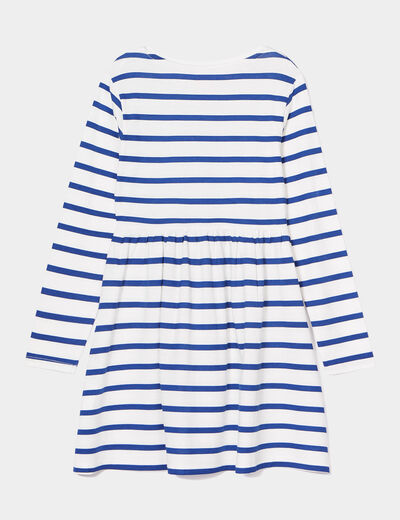 Robe trapèze manches longues coton blanc fille
