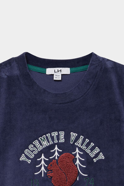 Ensemble pyjama pantalon et t-shirt bleu marine gar&ccedil;on