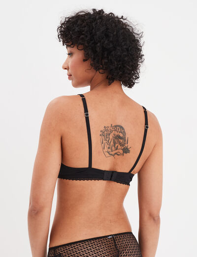 Soutien-gorge corbeille paddé dentelle noir femme