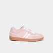 Tennis basses plates &agrave; lacets rose femme