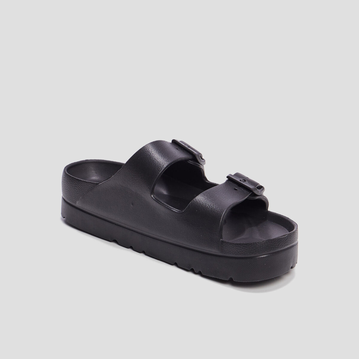 Mules de plage plateformes noir femme