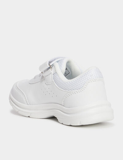 Baskets type running à scratchs blanc fille