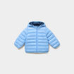 Doudoune zipp&eacute;e &agrave; capuche imperm&eacute;able bleu pastel b&eacute;b&eacute; gar&ccedil;on