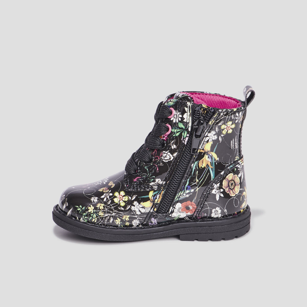 Bottines vernies à lacets multicolore bébé fille