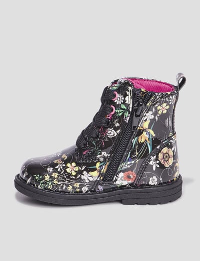 Bottines vernies à lacets multicolore bébé fille