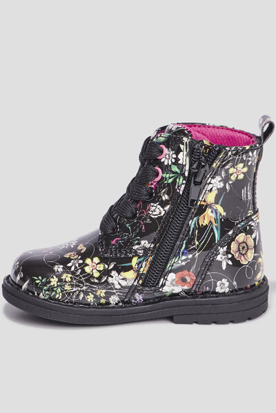 Bottines vernies à lacets multicolore bébé fille
