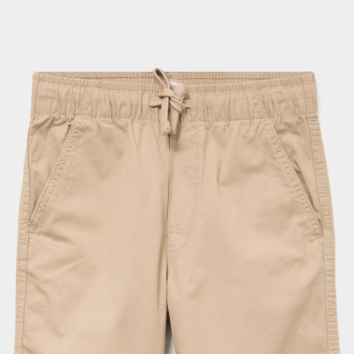 Pantalon battle taille &eacute;lastiqu&eacute;e coton beige gar&ccedil;on