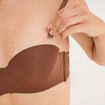 Soutien-gorge bandeau microfibre marron femme