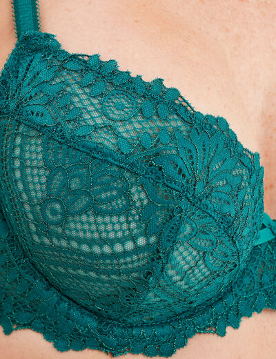 Soutien-gorge emboîtant dentelle vert foncé femme