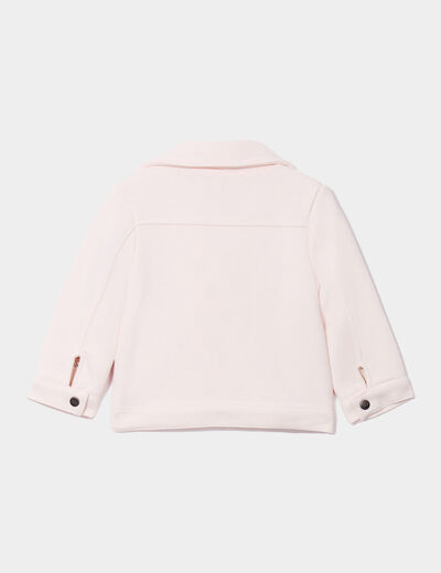Veste esprit biker droite rose clair bébé fille