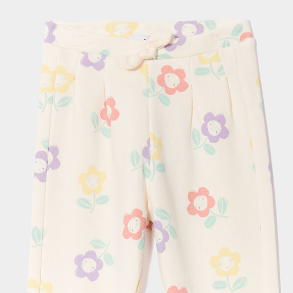 jegging taille elastiquee avec noeud creme bebef Jegging taille élastiquée avec noeud creme bébé fille
