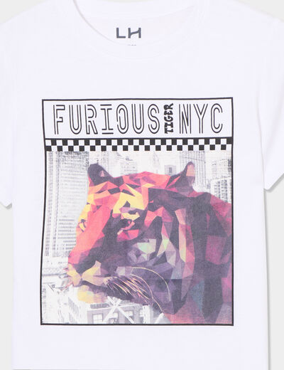 T-shirt manches courtes coton blanc garçon