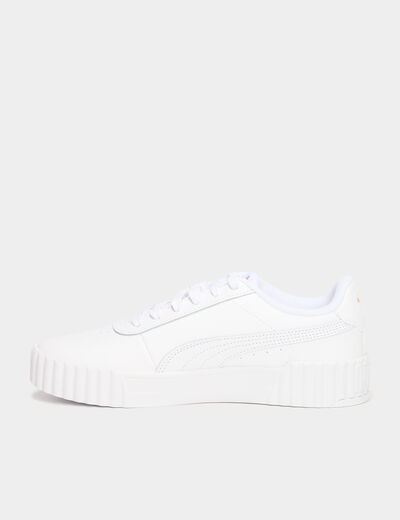 Tennis basses à lacets en cuir Puma blanc femme