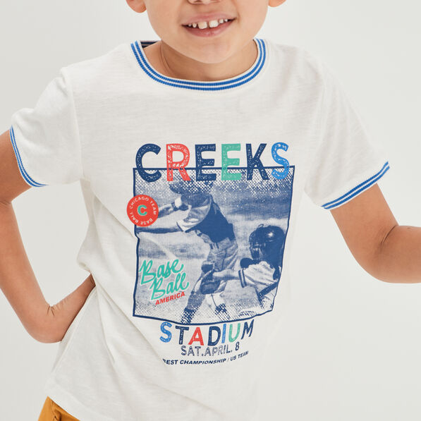 T-shirt manches courtes Creeks ivoire garçon