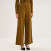 Pantalon large avec boucle vert olive femme