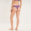 Tanga en dentelle doublure coton mauve femme