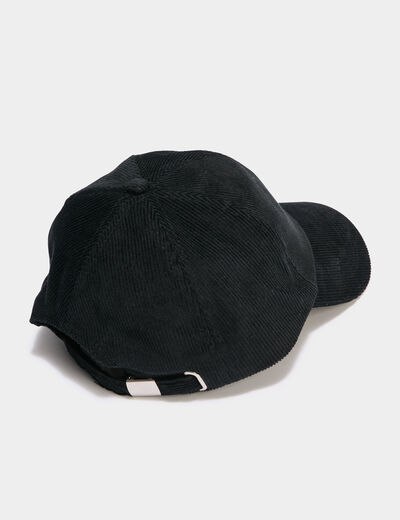 Casquette effet velours côtelé noir homme