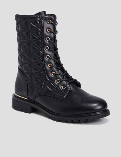 Bottines matelassées noir femme