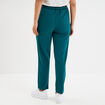 Pantalon city paperbag ceinturé 7/8ème vert foncé femme